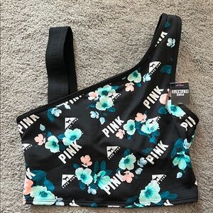 NEW Size S - Victoria's Secret PINK Floral off-Shoulder SPORT BRA